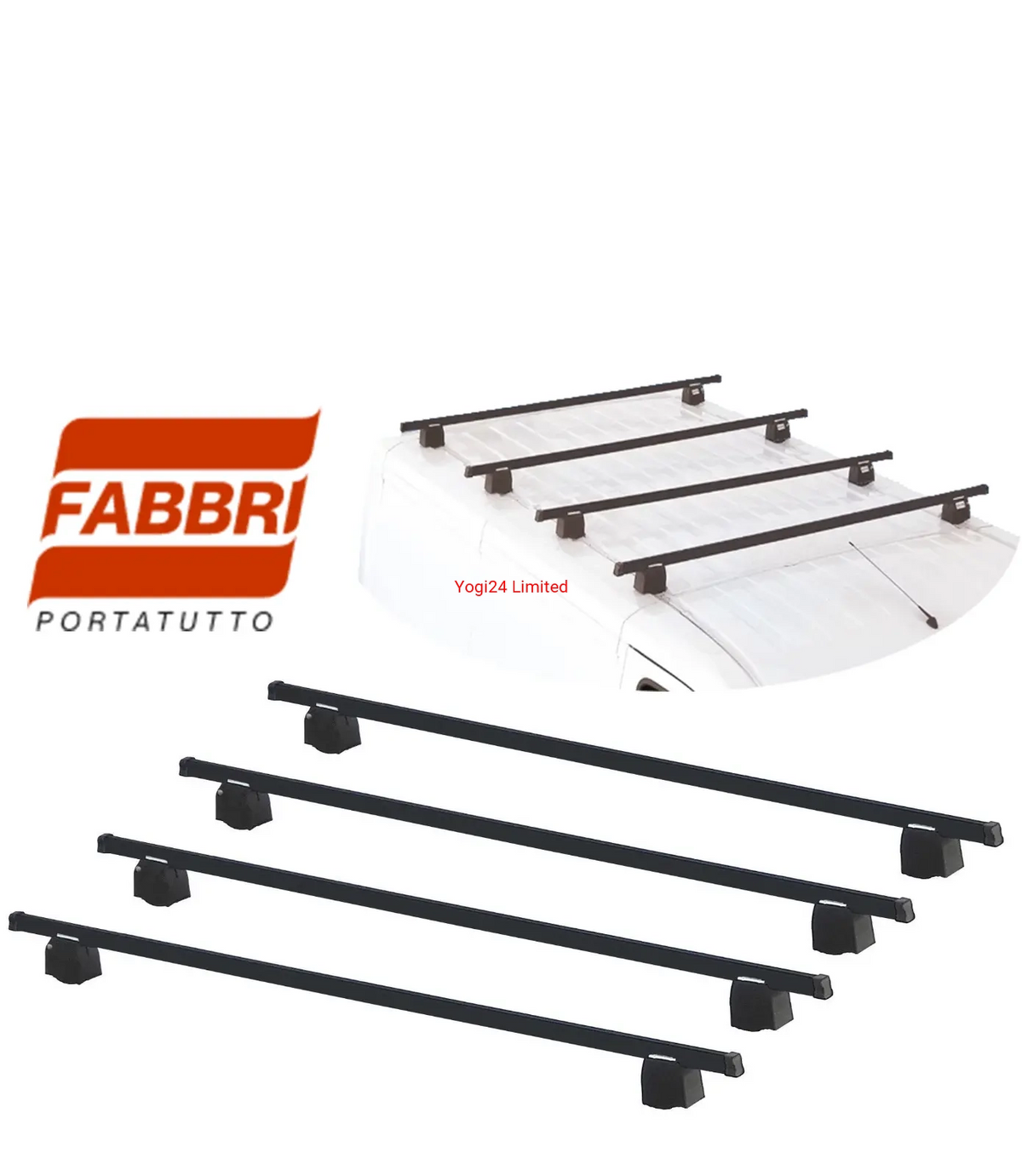 FABBRI Roof Rack fits NISSAN NV300 BUS/VAN L1-L2 H1 2016-2021 (fixed points) – 4 steel bars 180 cm