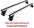 FABBRI roof rack for Ford Focus Mk Iii Hatchback 5 Door 2011 2018 Normal Roof Aluminium Aero Bars
