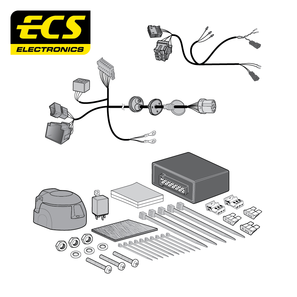 ECS 13-pin Towbar Wiring Kit – Audi / VW (multi-fit) 2015–2023 [AU06813MU]