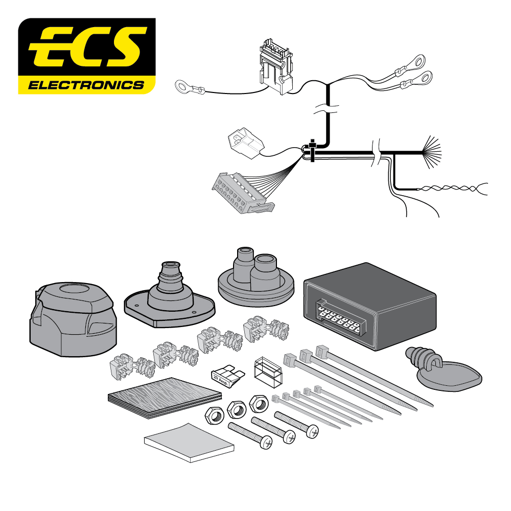 ECS 13-pin Towbar Wiring Kit – BMW 1 Series / 3 Series / 5 Series +5 more 2003–2015 [BW008D1U]