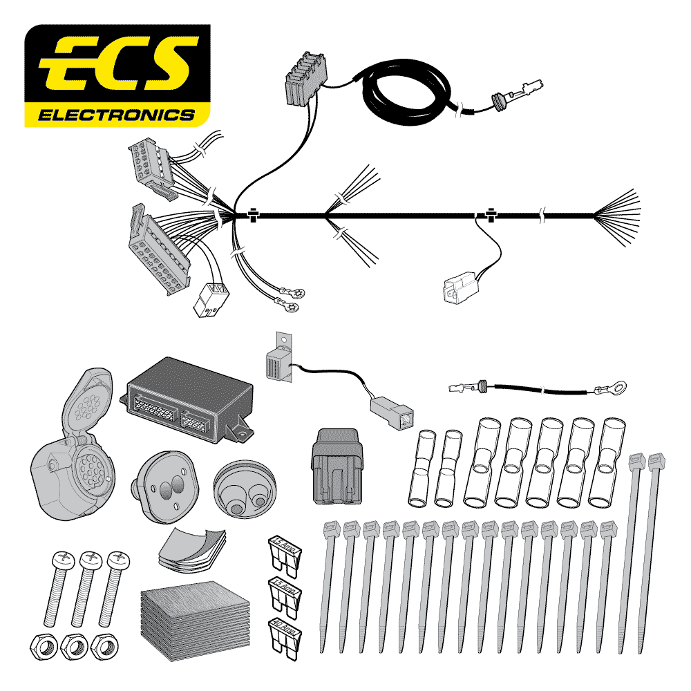ECS 13-pin Towbar Wiring Kit – Jeep Wrangler 2007+ [CR041DHU]