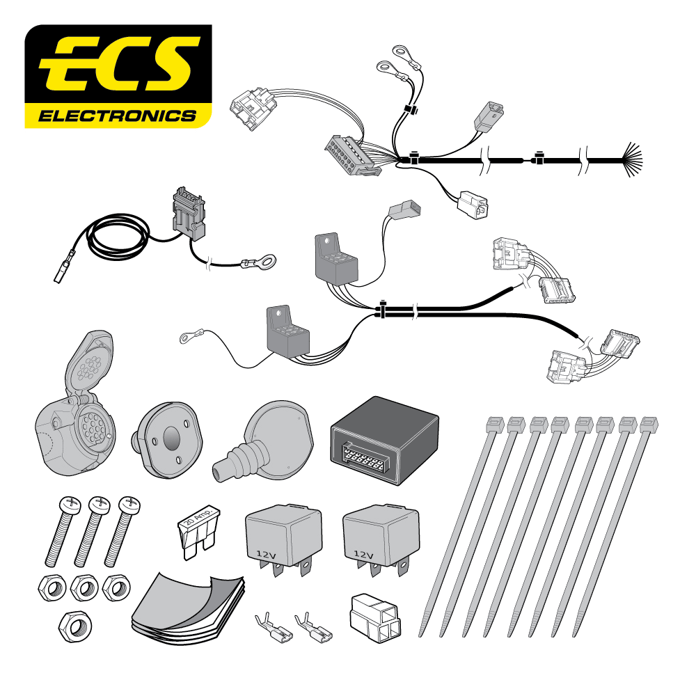 ECS 13-pin Towbar Wiring Kit – Citroën C5 2008–2016 [CT046D1U]