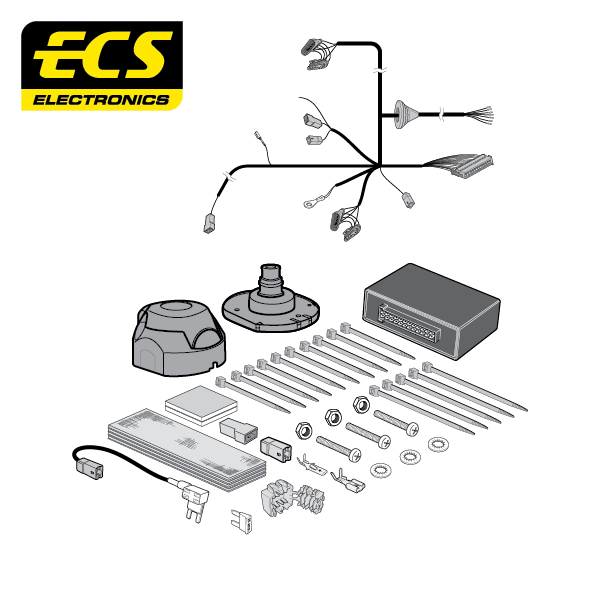 ECS 7-pin Towbar Wiring Kit – Fiat 500L / Living / Trekking 2012+ [FI04907U]