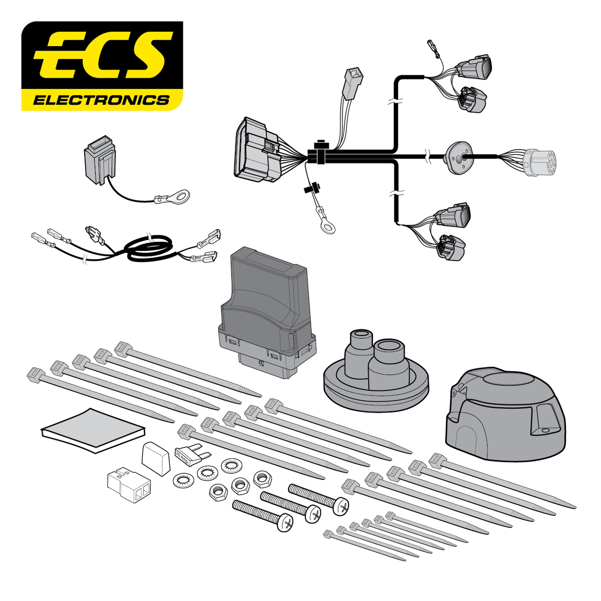 ECS 13-pin Towbar Wiring Kit – Citroën / Fiat / Peugeot / Toyota +1 (multi-fit) 2011+ [FI05313MU]