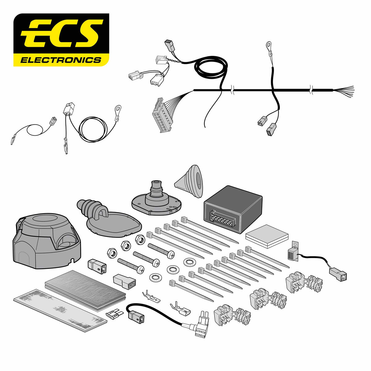 ECS 7-pin Towbar Wiring Kit – Honda Civic / CR-V / e:Ny1 +3 more 2015+ [HN87907U]