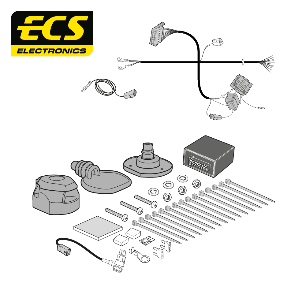 ECS 13-pin Towbar Wiring Kit – Hyundai / Kia (multi-fit) 2018+ [HY15313MU]