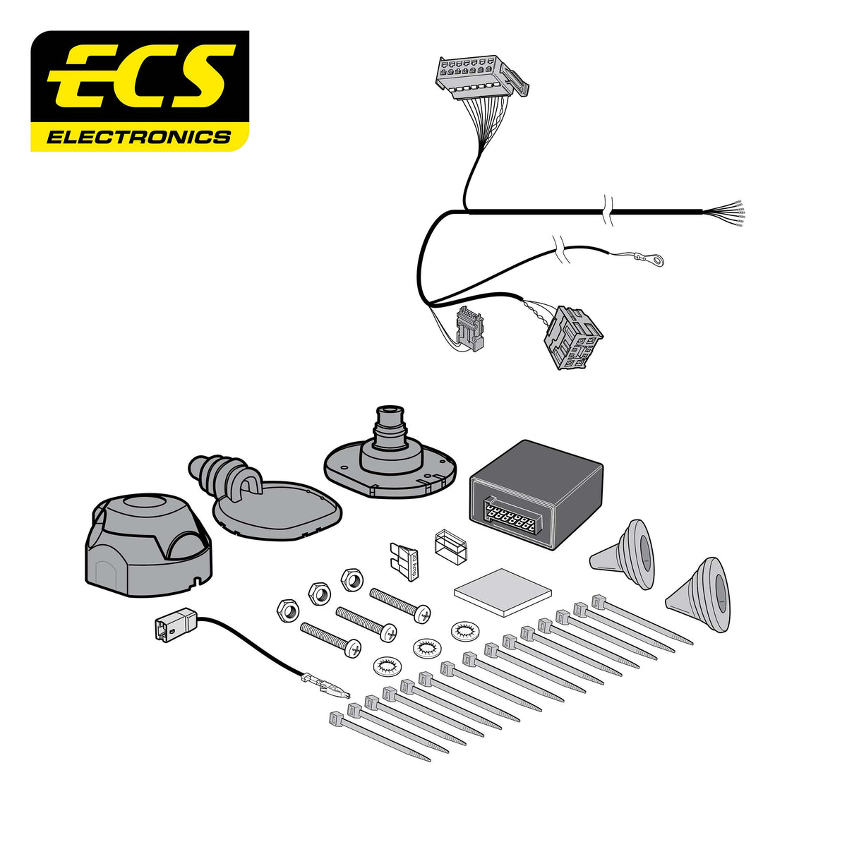 ECS 7-pin Towbar Wiring Kit – Hyundai / Kia (multi-fit) 2023+ [KI15707MU]