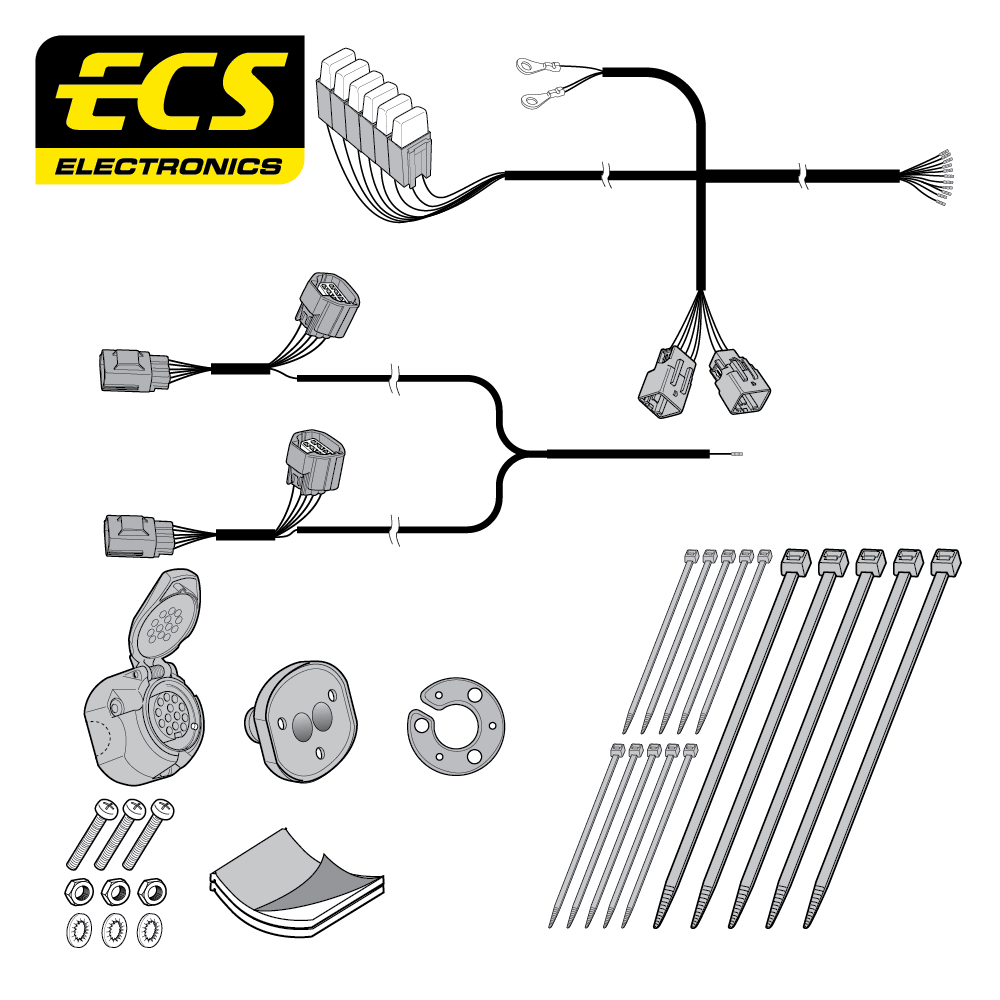 ECS 13-pin Towbar Wiring Kit – Land Rover / Range Rover (multi-fit) 2004–2009 [LR01113U]
