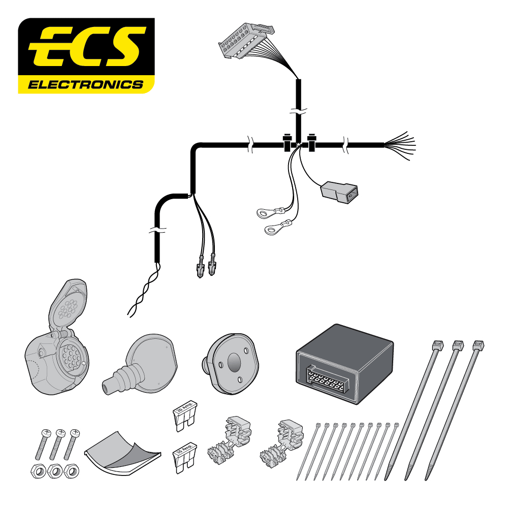 ECS 13-pin Towbar Wiring Kit – Mercedes-Benz GLE / M Class 2011–2020 [MB078D1U]