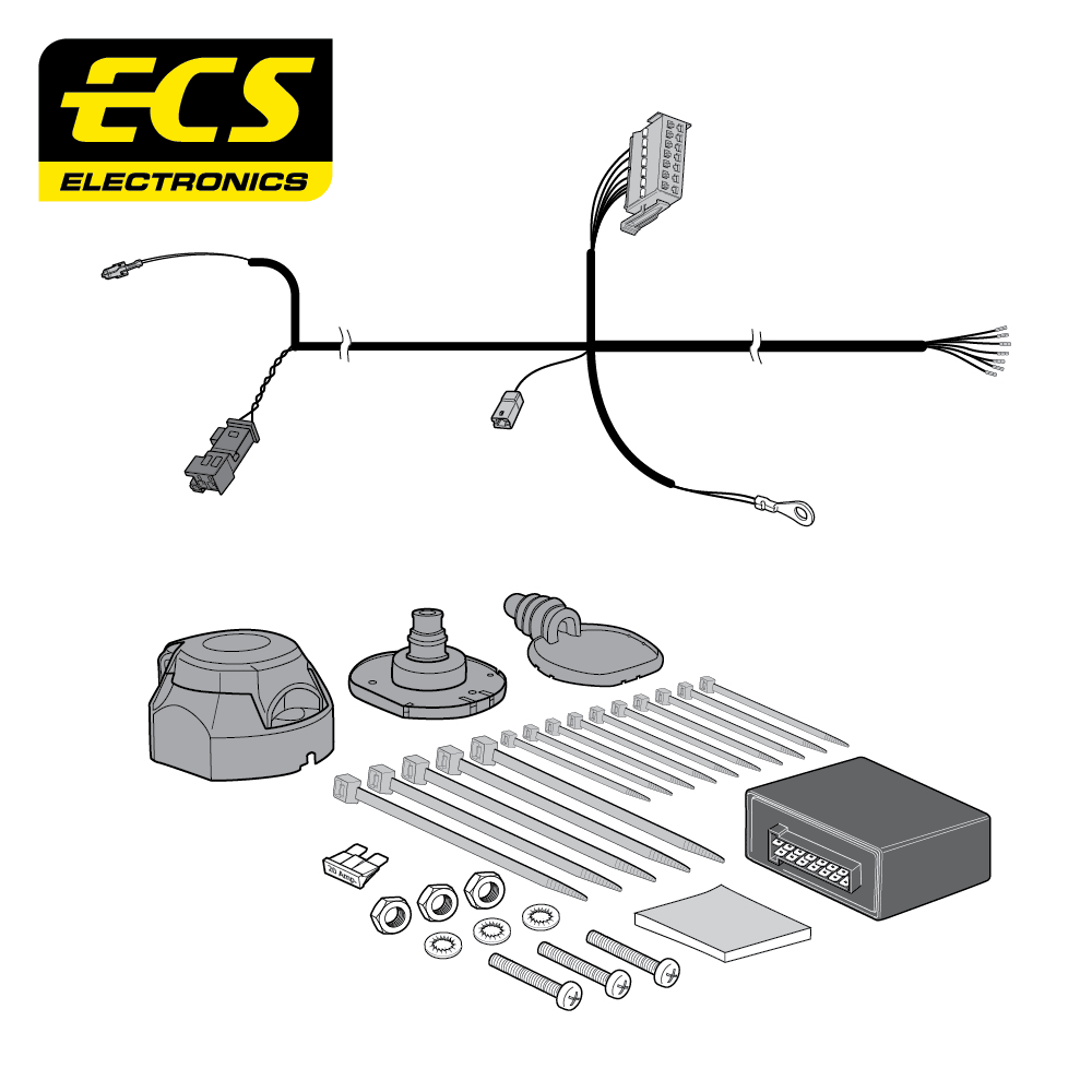 ECS 7-pin Towbar Wiring Kit – Mercedes-Benz GL / GLS 2012–2019 [MB08407U]