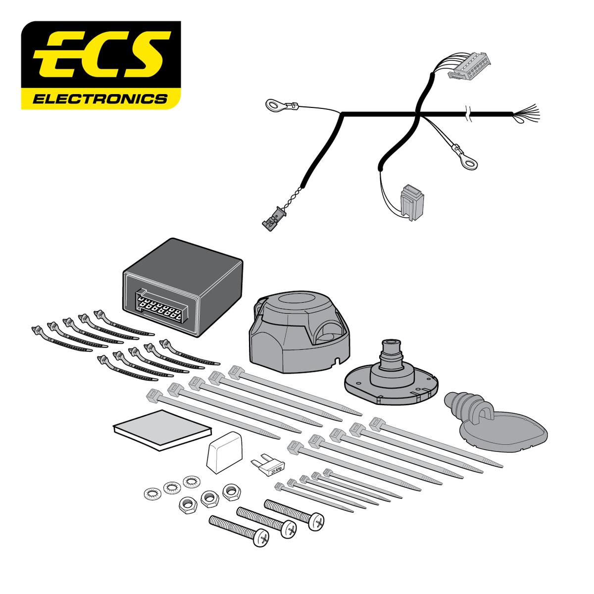 ECS 7-pin Towbar Wiring Kit – Mercedes / VW (multi-fit) 2006–2018 [MB08507MU]
