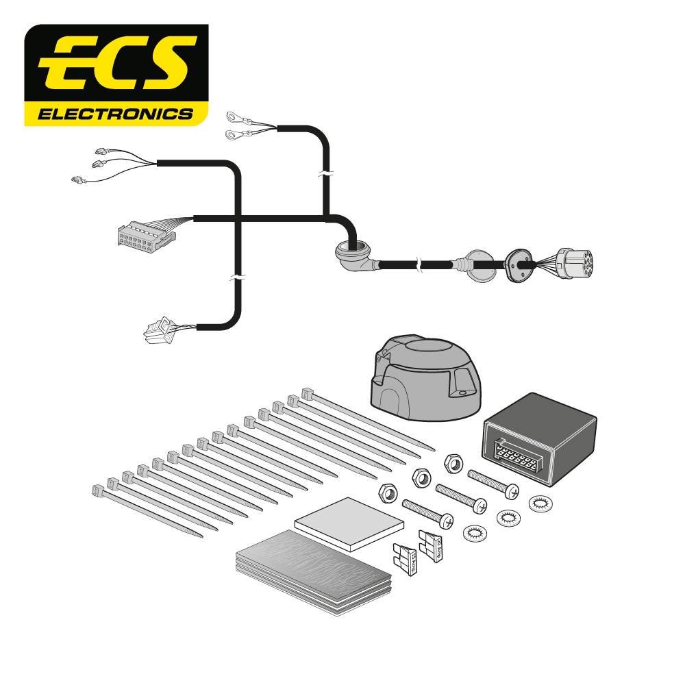 ECS 13-pin Towbar Wiring Kit – Mercedes-Benz C Class / GLC 2014–2019 [MB08713U]