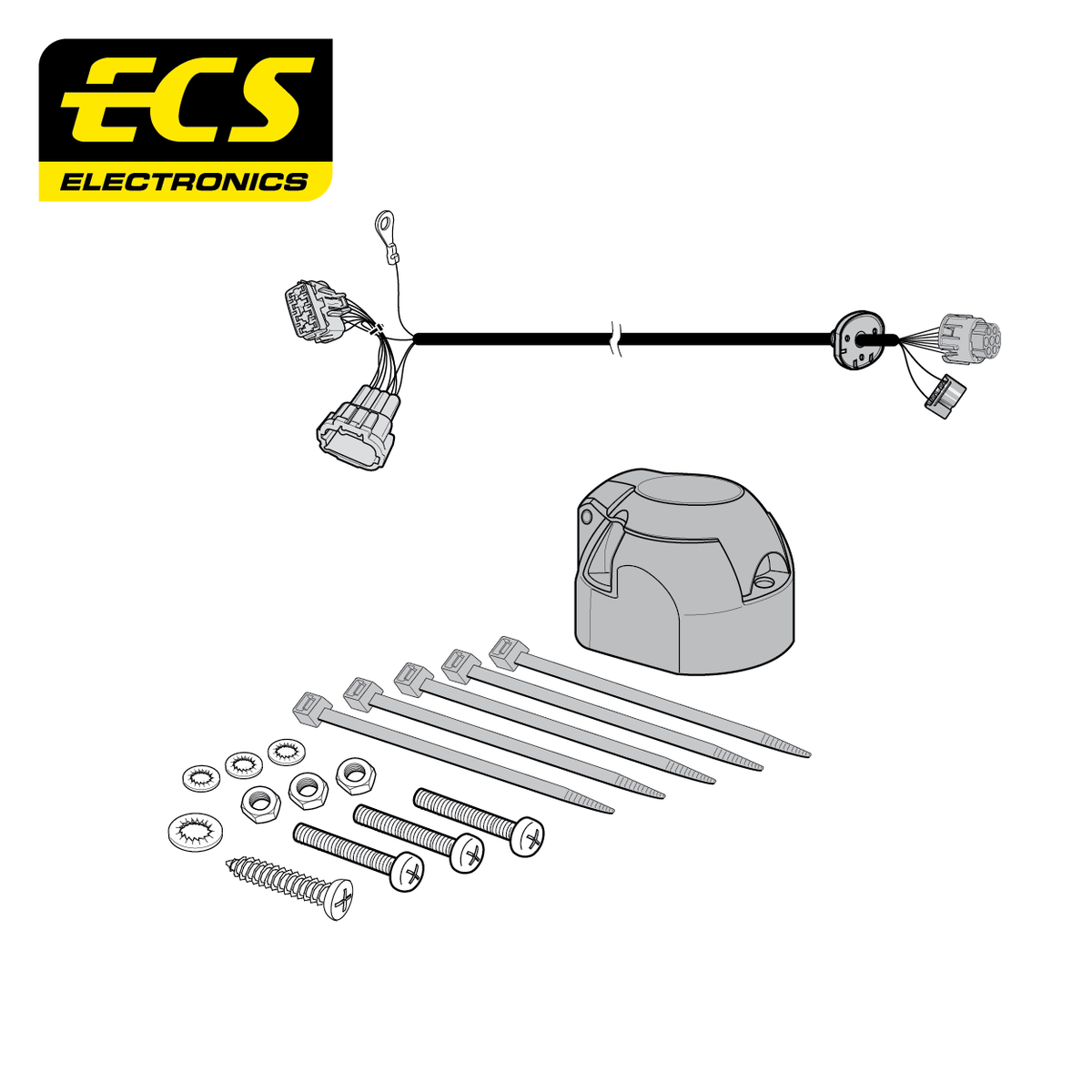 ECS 7-pin Towbar Wiring Kit – Nissan Navara 2005–2010 [NI14507U]