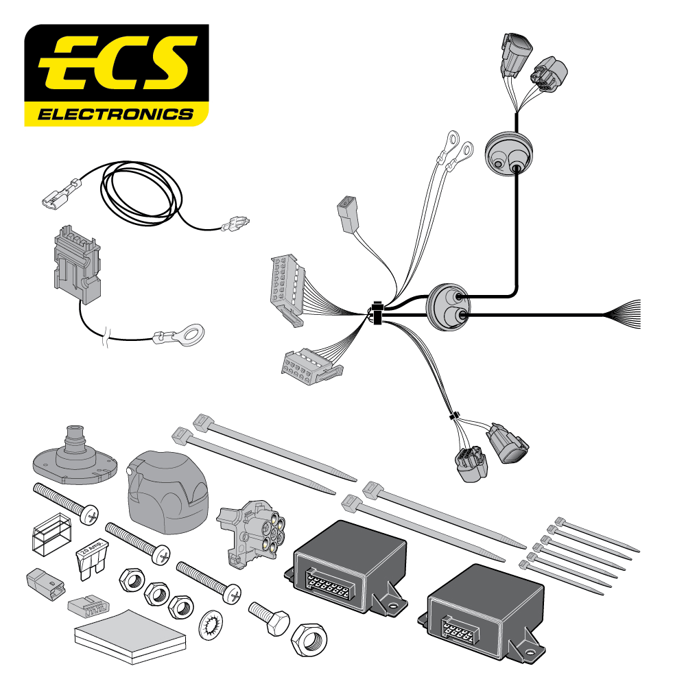 ECS 7-pin Towbar Wiring Kit – Fiat / Vauxhall (multi-fit) 2016+ [OP072BHU]