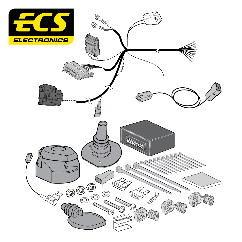 ECS 13-pin Towbar Wiring Kit – Citroën / DS / Peugeot / Vauxhall (multi-fit) 2016+ [PE08413MU]