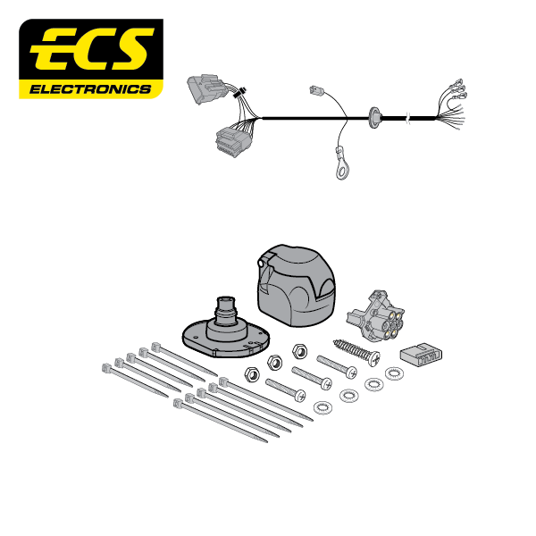 ECS 7-pin Towbar Wiring Kit – Nissan / Renault / Vauxhall (multi-fit) 2006–2014 [RN14107MU]