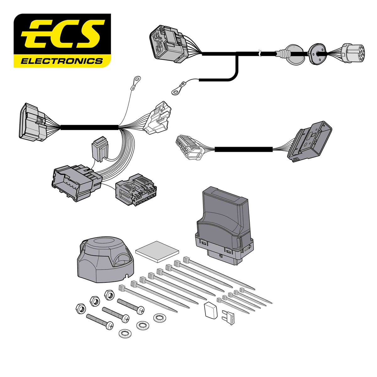 ECS 7-pin Towbar Wiring Kit – Nissan / Renault (multi-fit) 2024+ [RN17207MU]