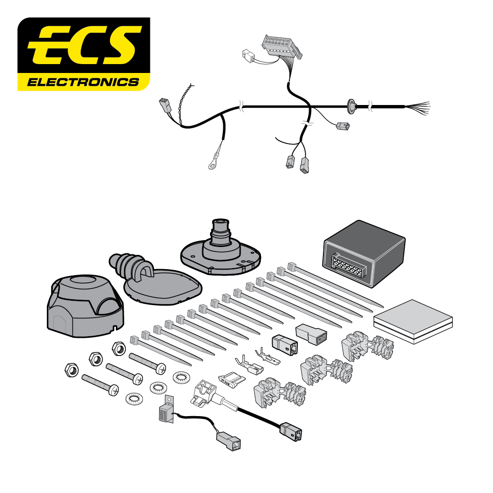 ECS 7-pin Towbar Wiring Kit – KG Mobility / SsangYong (multi-fit) 2022+ [SY02407U]