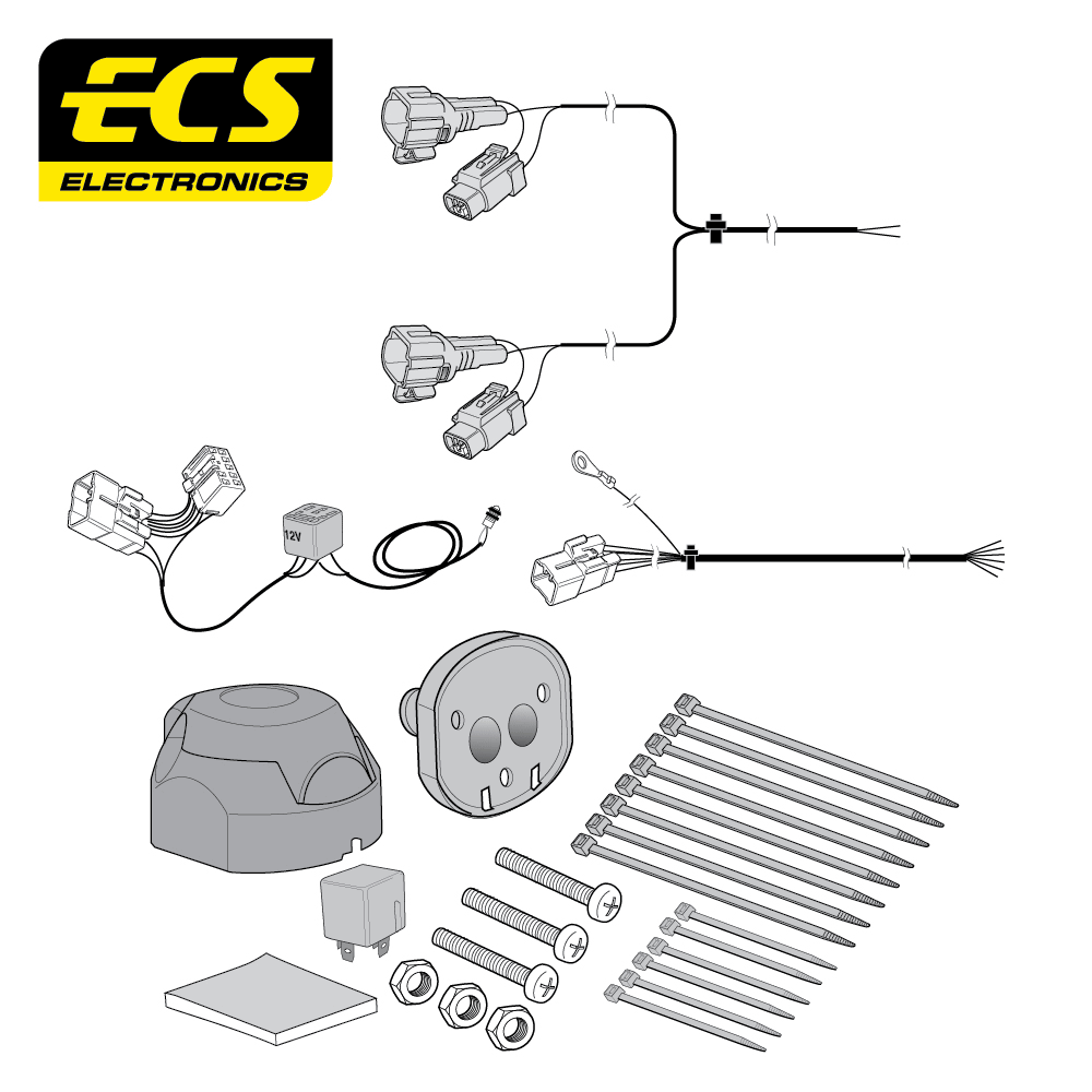 ECS 7-pin Towbar Wiring Kit – Toyota Land Cruiser 2003–2009 [TO119BLU]