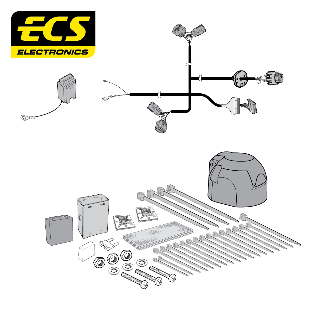 ECS 7-pin Towbar Wiring Kit – Toyota Hilux 2005+ [TO26007U]