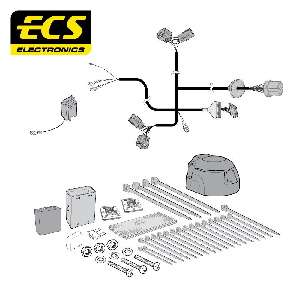 ECS 13-pin Towbar Wiring Kit – Toyota Hilux 2005+ [TO26013U]