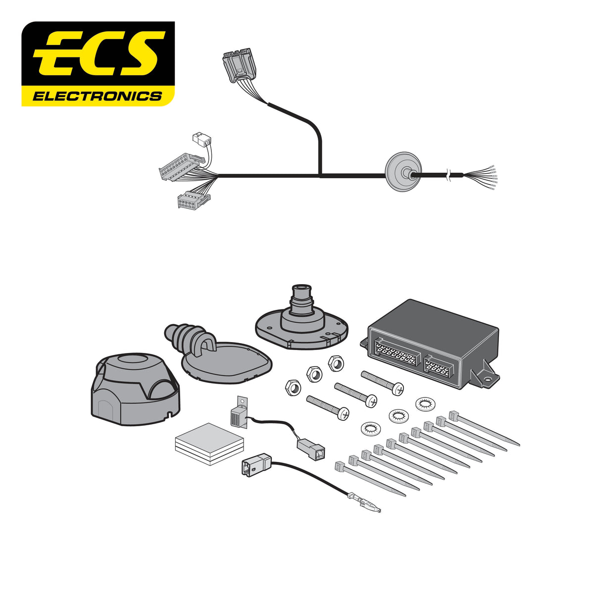 ECS 7-pin Towbar Wiring Kit – Mazda / Toyota (multi-fit) 2024+ [TO36107MU]