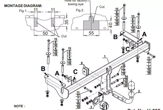 STEINHOF Tow Bar fits LAND ROVER Freelander I 1998-2003 – Fixed swan neck [L-100/1]