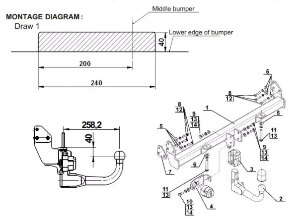 STEINHOF Tow Bar fits LAND ROVER Freelander I 1998-2007 – Detachable swan neck [L-101]