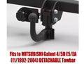 STEINHOF Tow Bar fits MITSUBISHI Galant 4/5D E5/EA 1992-2004 – Detachable swan neck [M-318]
