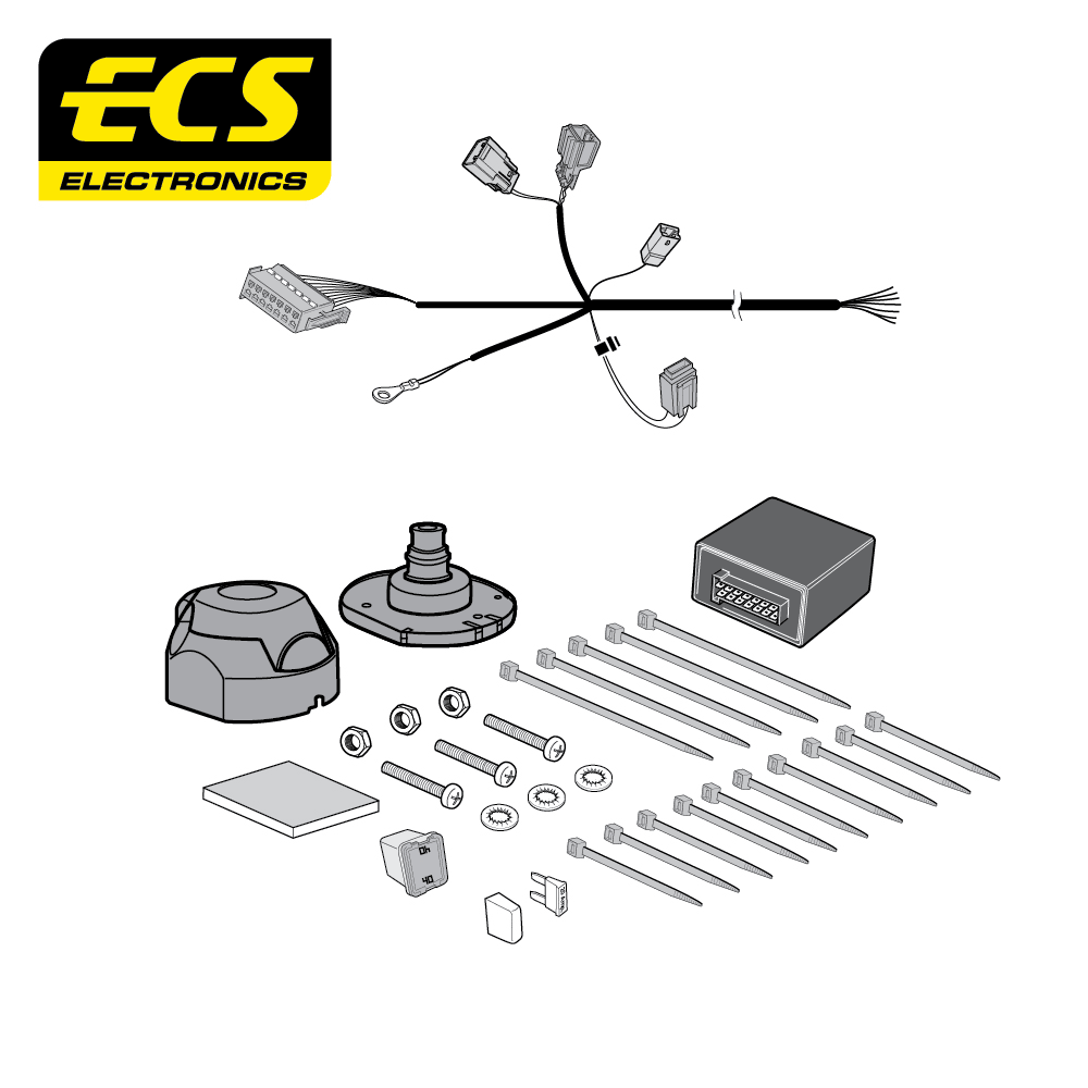 ECS 7-pin Towbar Wiring Kit – Volvo S60 / S80 / V60 +3 more 2006+ [VL04307U]