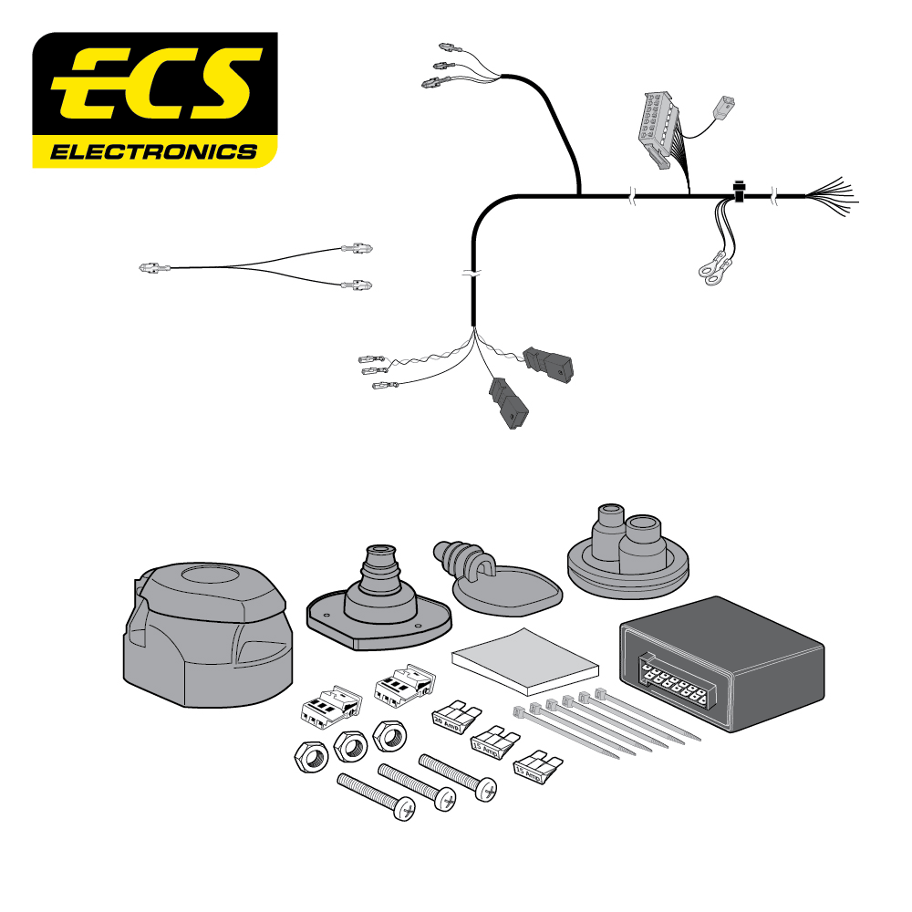 ECS 13-pin Towbar Wiring Kit – Volkswagen Touareg 2010–2018 [VW101D1U]