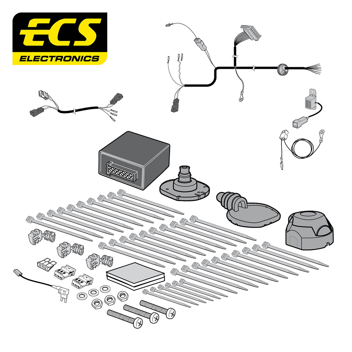ECS 7-pin Towbar Wiring Kit – Ford / VW (multi-fit) 2023+ [VW28807MU]