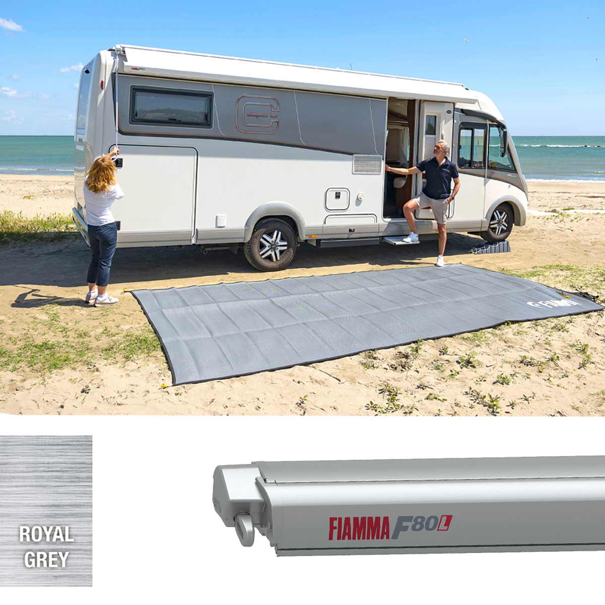 FIAMMA F80L 500 Awning Titanium – Royal Grey Fabric
