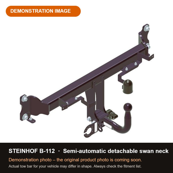 STEINHOF Tow Bar fits BMW iX1 2022-present – Semi-automatic detachable swan neck [B-112]