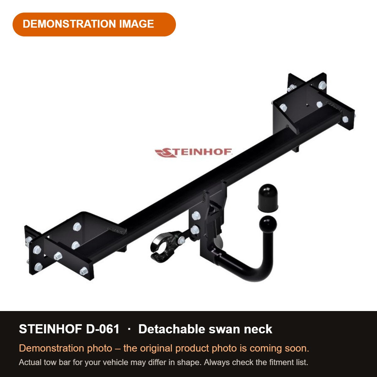 STEINHOF Tow Bar fits DACIA Duster I 2013-2018 – Detachable swan neck [D-061]