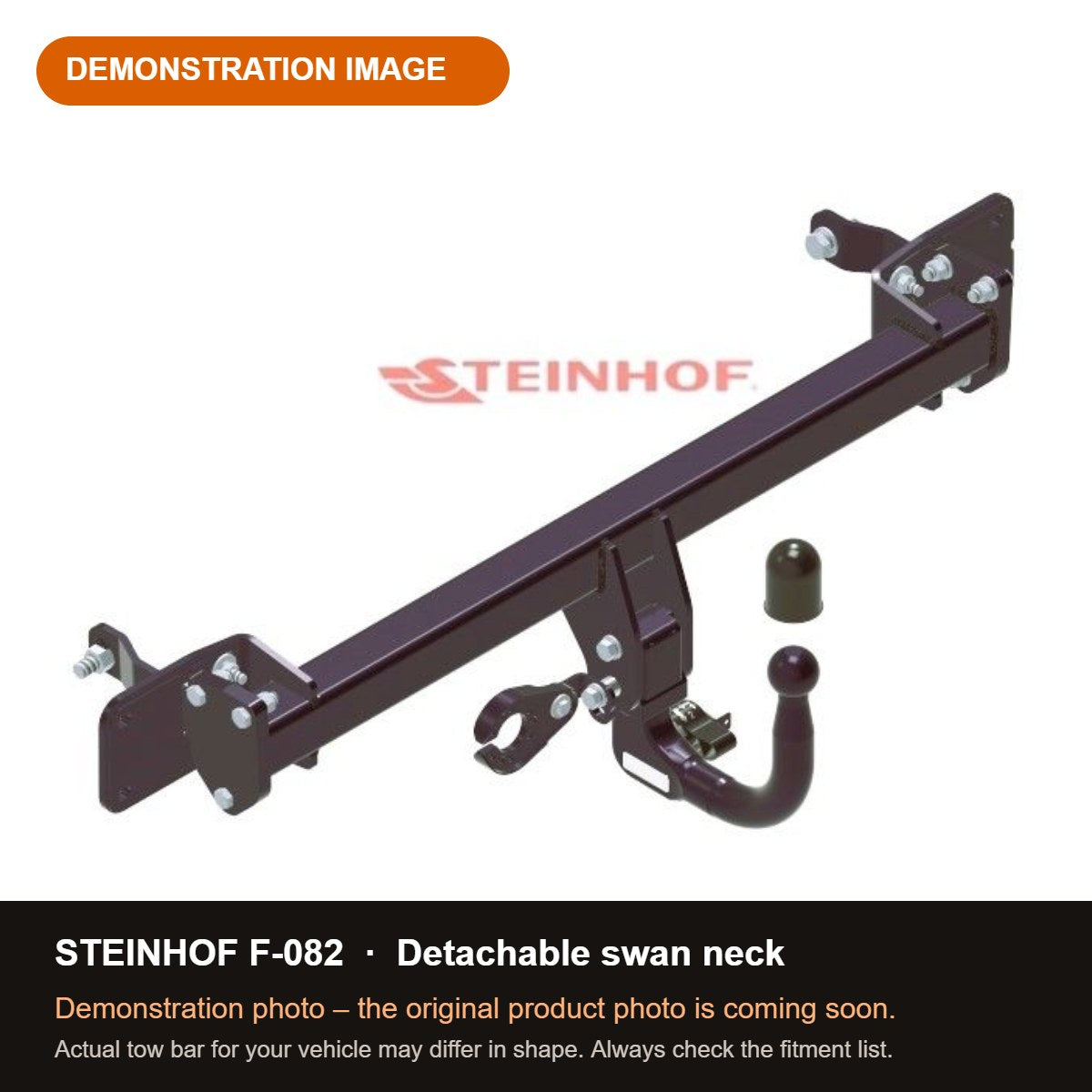 STEINHOF Tow Bar fits FIAT 500 L 2012-2017 – Detachable swan neck [F-082]